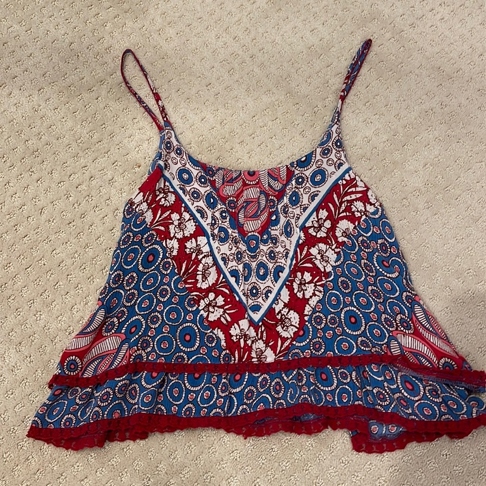 Aqua tiered flirty camisole top